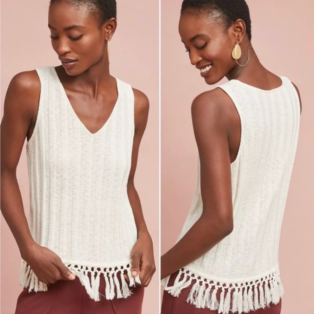 Erick + Ali Anthropologie Sweater Fringe Knit Tank